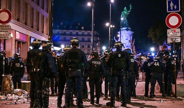 Riot police in Paris