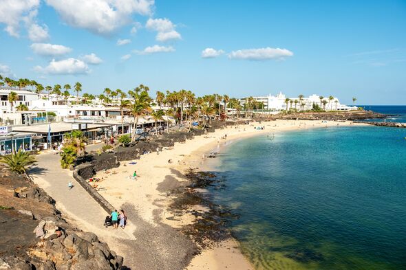 Flamingo Beach in Playa Blanca on Lanzarote on Canary Islands