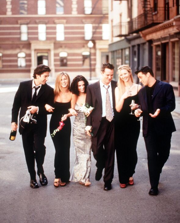 The Cast Of Friends 1999 2000 Season From L R: David Schwimmer Jennifer Aniston Courteney Cox Ar