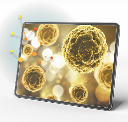 ipad showing cells on the screen