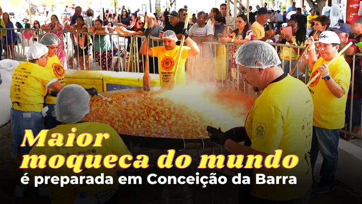 Thumbnail - A maior moqueca do mundo, foi preparada no nosso estado, na cidade de Conceição da Barra, na região turística Verde e das Águas
