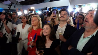 Watch: National Rally supporters react to French election results