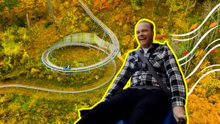 This forest coaster whips riders through fall colours