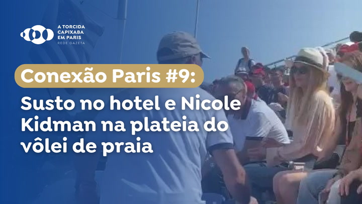 Thumbnail - Nossos enviados a Paris foram acordados com o alarme do hotel e no susto partiram para as arenas, onde presenciaram as derrotas no vôlei de praia e no handebol. Ao menos tiveram a ilustre presença da atriz em meio à torcida.