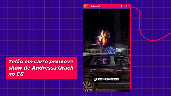 Thumbnail - Telão em carro promove show de Andressa Urach no ES