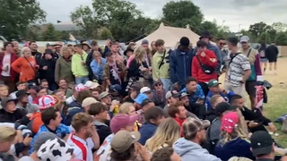 Louis Tomlinson sets up TV at Glastonbury for fans to watch England