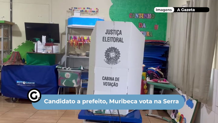 Thumbnail - O candidato a prefeito da Serra, Pablo Muribeca (Republicanos) votou no início da tarde deste domingo (27) na EMEF Belvedere, no bairro de mesmo nome. Ele chegou acompanhado da esposa, Lara Ferreira, que vota no mesmo local.