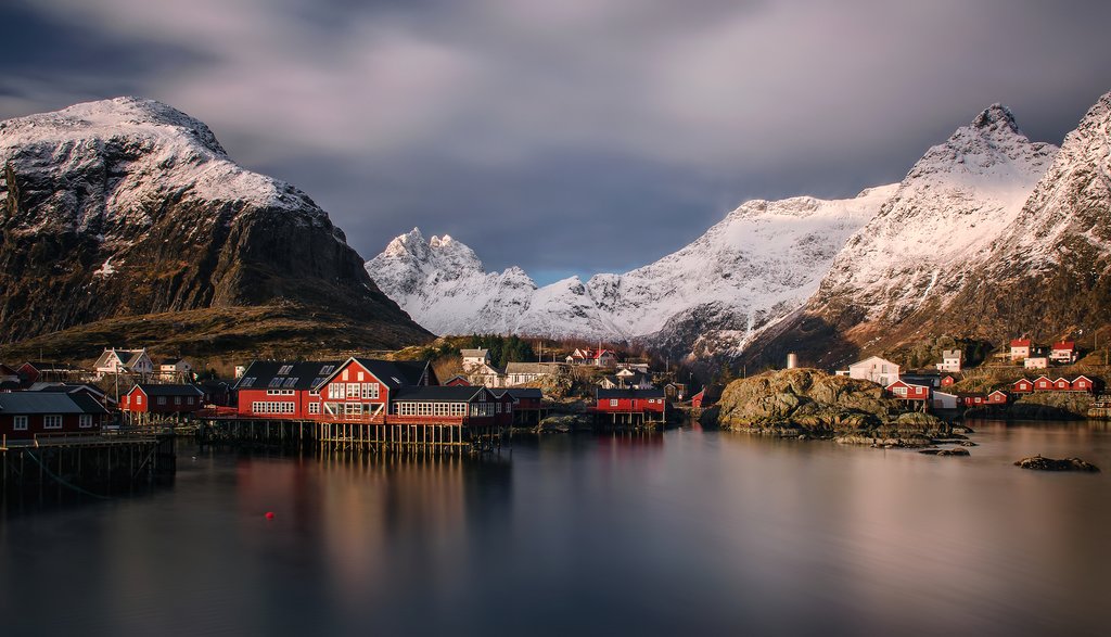 Red wooden houses are ubiquitous in this part of Norway.