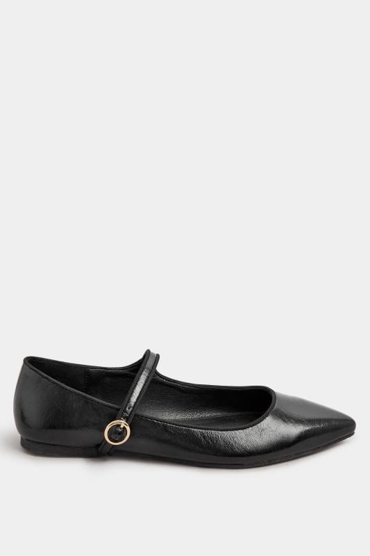 LTS Black Mary Jane Point Flats In Standard Fit | Long Tall Sally  3