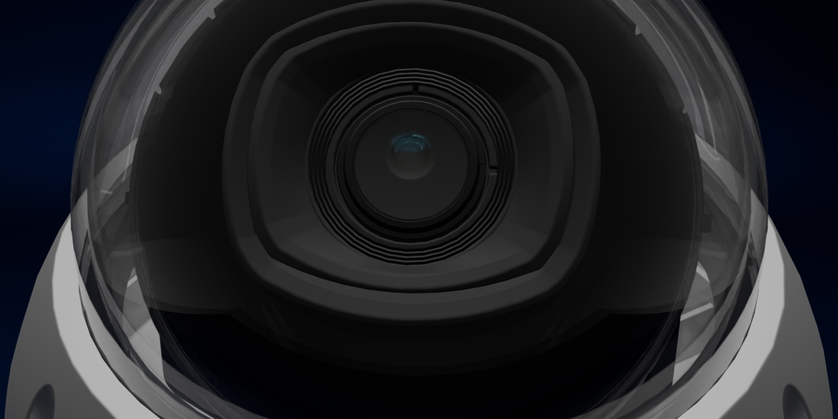 Close up of security camera lens