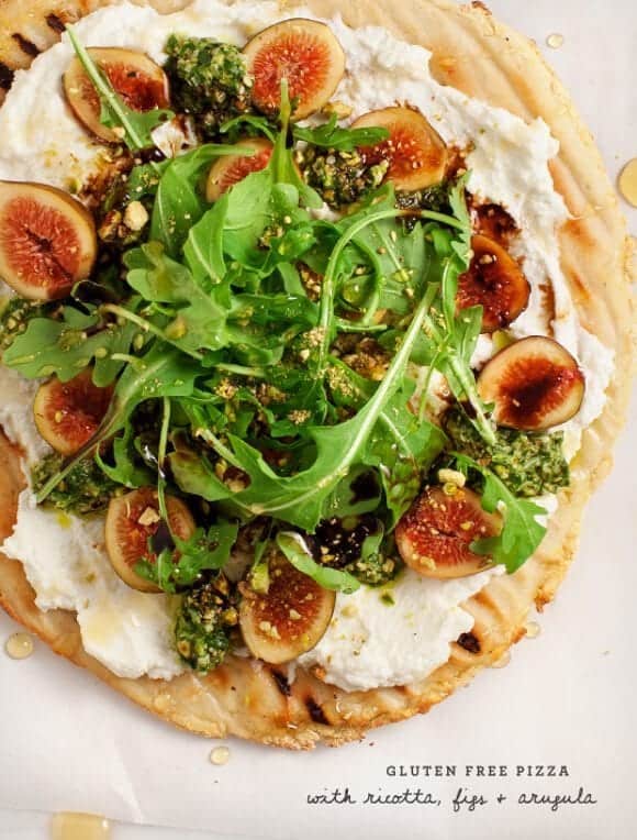 Gluten Free Fig & Ricotta Flatbread Pizza 