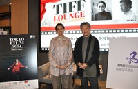 Payal Kapadia, left, and Hirokazu Kore-eda are seen at the 2024 Tokyo Film Festival in Tokyo's Chiyoda Ward on Oct.29, 2024. (Mainichi/Yuko Murase)