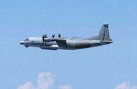 This file photo shows a Chinese military Y-9 spy plane flying over the East China Sea on Aug. 26, 2024. The aircraft violated Japanese airspace the same day. (Photo courtesy of the Japanese Defense Ministry's Joint Staff)(Kyodo)