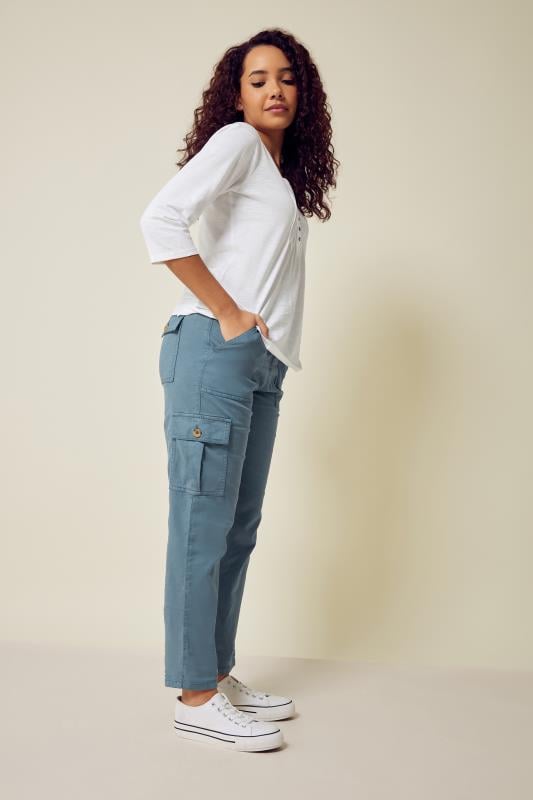 Women's  M&Co Light Blue Cargo Trousers