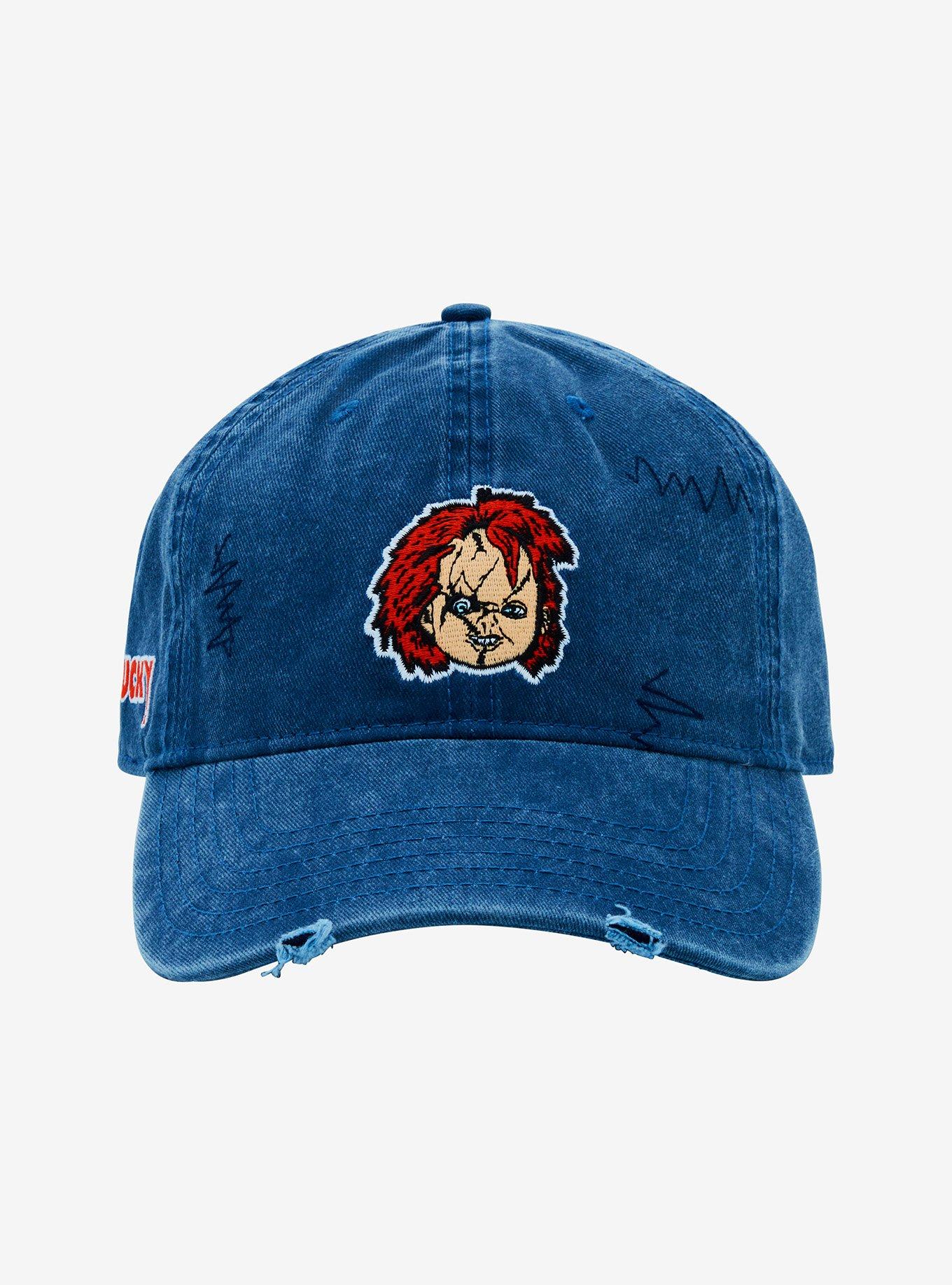 Chucky Denim Distressed Dad Cap, , hi-res