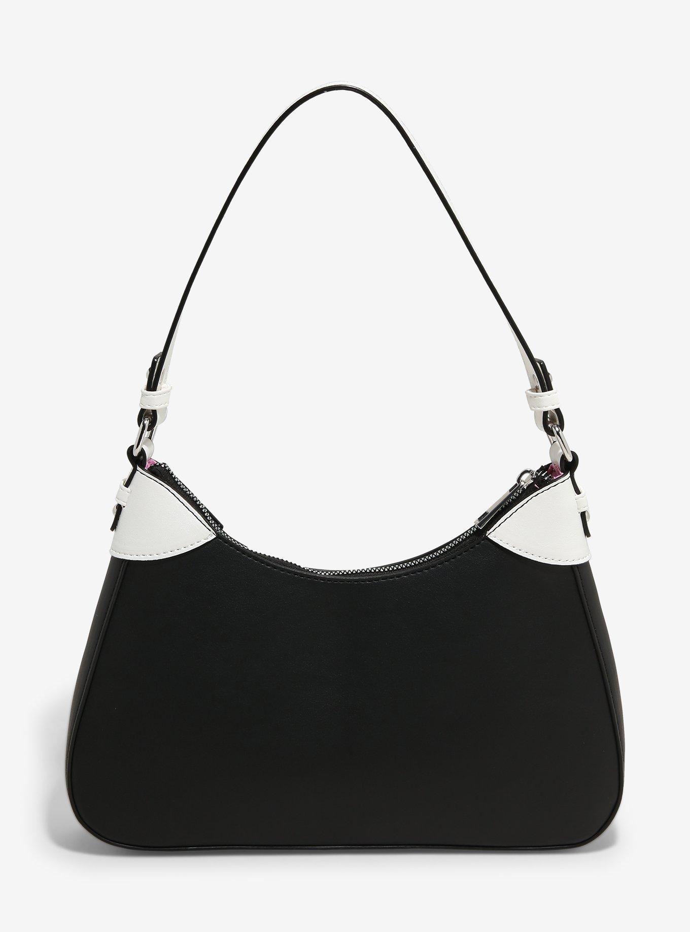 Black Pink Studded Star Shoulder Bag, , hi-res