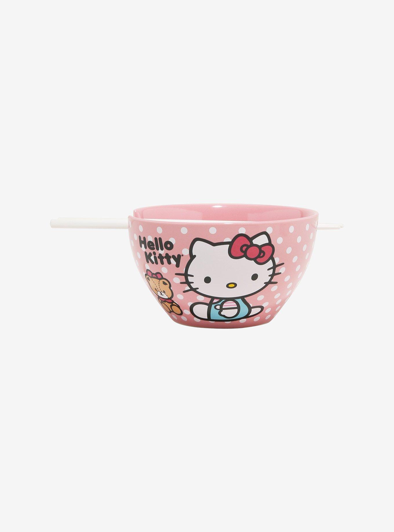 Hello Kitty Milk & Cookies Ramen Bowl With Chopsticks