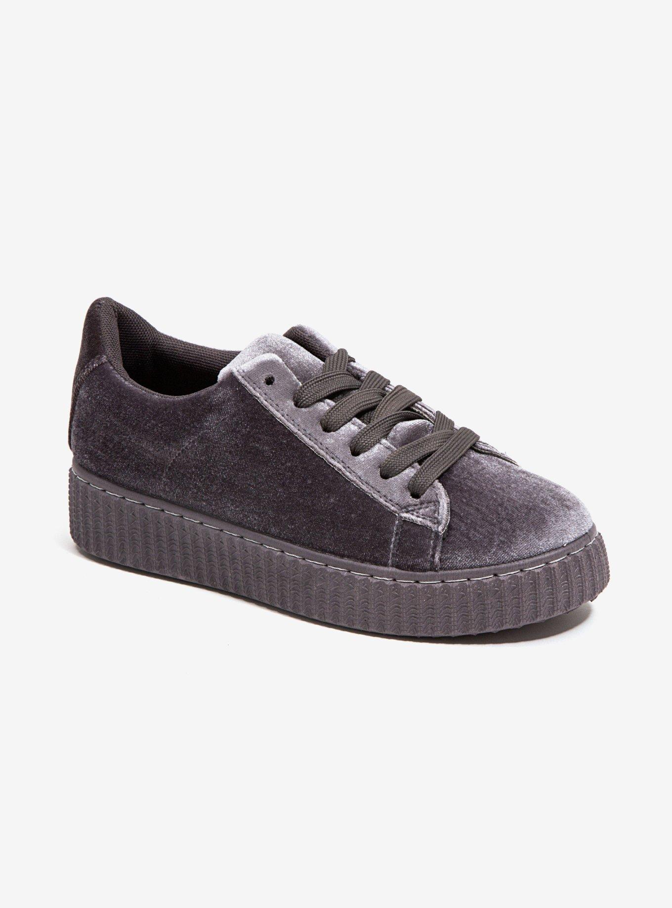 Frenzy Athletic Velvet Sneaker Grey, , hi-res