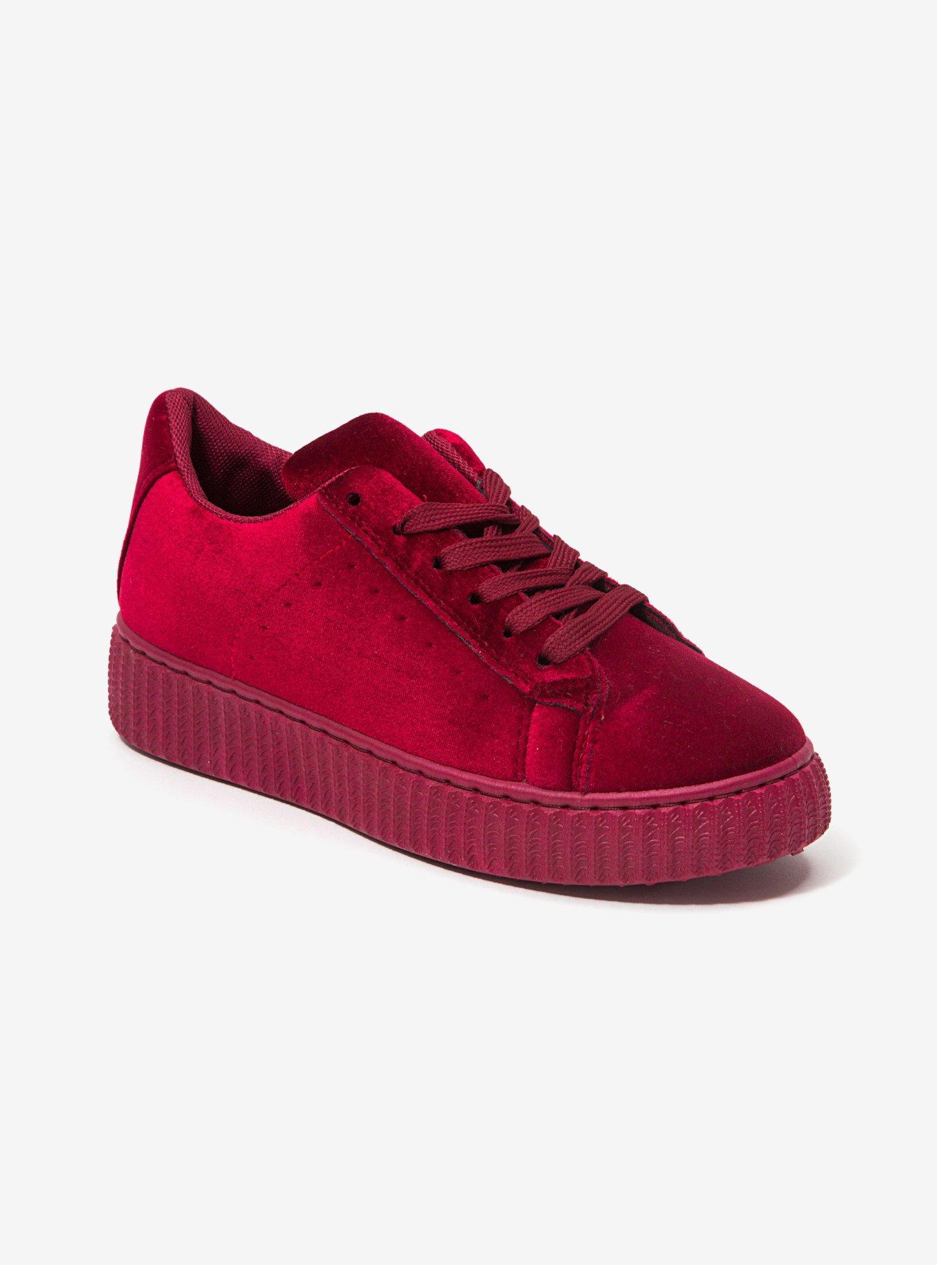 Frenzy Athletic Velvet Sneaker Wine, , hi-res