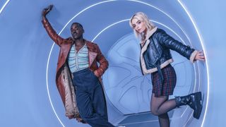 Ncuti Gatwa's Doctor and Millie Gibson's Ruby Sunday stand in the TARDIS in Doctor Who season 14