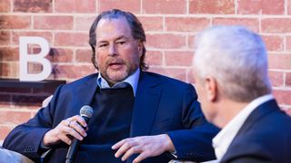 Marc Benioff, CEO of Salesforce, pictured during an interview at Bloomberg House on the opening day of the World Economic Forum (WEF) in Davos, Switzerland.