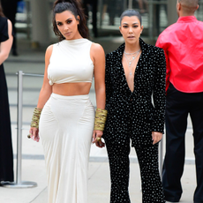 Kim Kardashian,Kourtney Kardashian are seen in Brooklyn on June 4, 2018 in New York City.