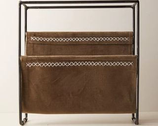 The best magazine racks: Image of Anthropologie leather magazine rack