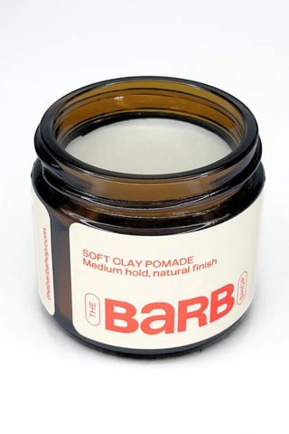 The Barb Shop Soft Clay Pomade on a white background