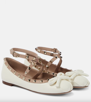 Valentino Garavani Rockstud Leather Ballet Flats