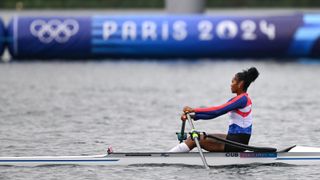 Cuba's Yariulvis Cobas Garcia during a training session for the 2024 Summer Olympics.