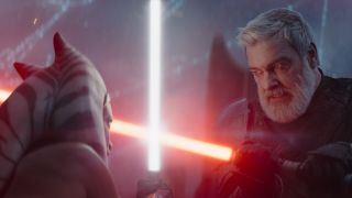 Ahsoka Tano lightsaber dueling Baylan Skoll