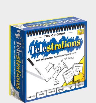 Telestrations box on a plain background