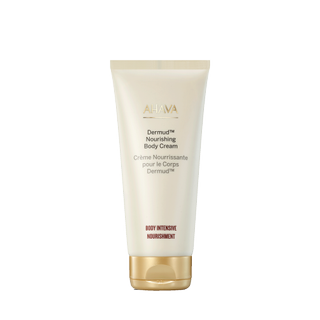 Ahava Dermud Nourishing Body Cream on a beige background