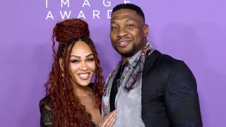 Jonathan Majors and Meagan Good at the NAACP Image Awards