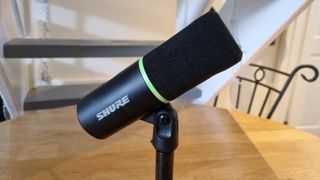 The Shure MV6 USB gaming microphone in profile