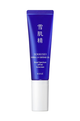 Sekkisei Herbal Uv Defense Gel for Face Broad Spectrum Sunscreen on a white background