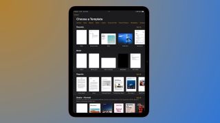 Pages app on iPad