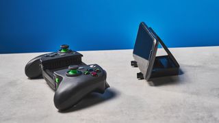 Photograph of the PowerA MOGA XP7-X Plus gaming controller for mobile phones