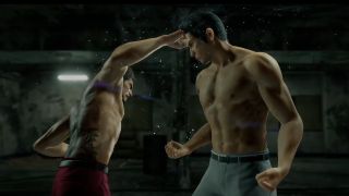 A boss battle in Yakuza 7