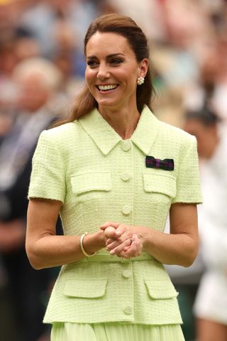 Kate Middleton at Wimbledon women's final 2023 in a green Self Portrait dress