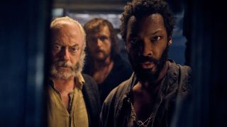 Liam Cunningham and Corey Hawkins in The Last Voyage Of The Demeter