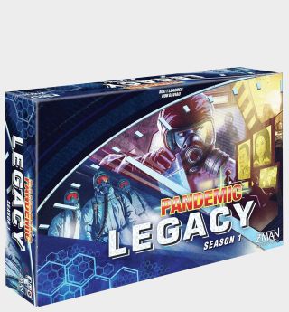 Pandemic Legacy box on a plain background