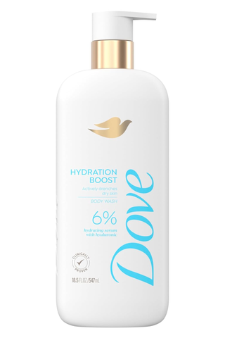Dove Hydration Boost Serum Body Wash on white background