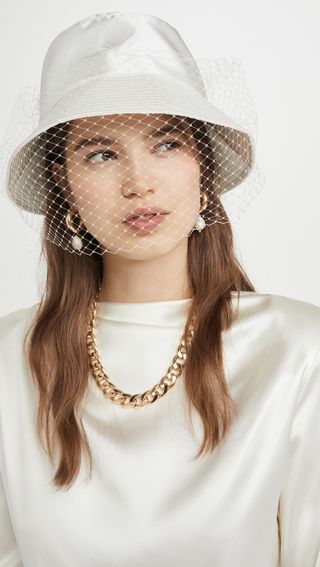 Jennifer Behr + Elaine Veiled Bucket Hat