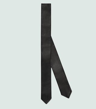 Gucci + Button-Closure Leather Tie