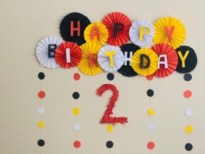 Birthday decoration at home. Very Easy Paper Decoration Ideas. Paper Craft