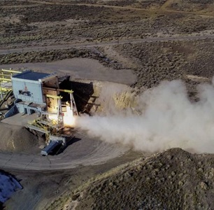 rocket motor being tested.