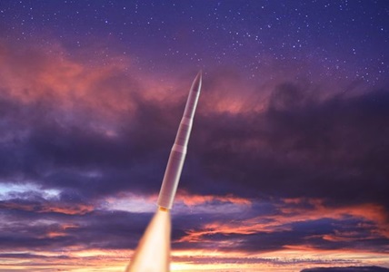 rendering of rocket launch