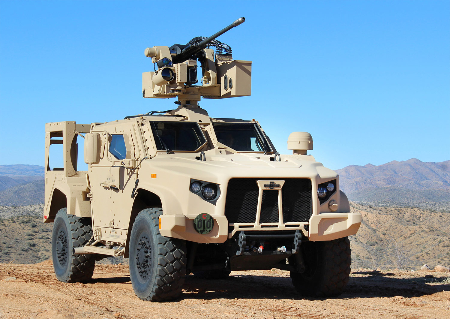 gun on military vehicle