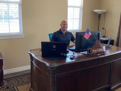 Man sitting at desk